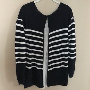 Striped Sweater with Zipper Detail